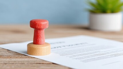 Denied Application with Red Stamp on Wooden Desk