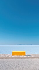Detached Yellow License Plate by Calm Ocean