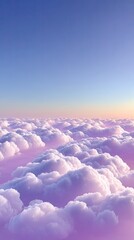Dreamy Pastel Cloudscape: Soft Pink and Purple Clouds at Sunrise