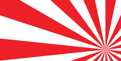 Red and White Radial Sunburst with Bottom-Right Focus