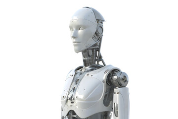 Fototapeta premium cool ai robot isolated on white background PNG ,ai generated