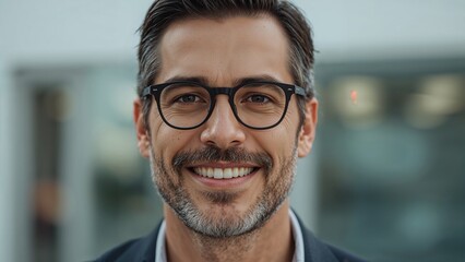 Portrait of smiling man with glasses