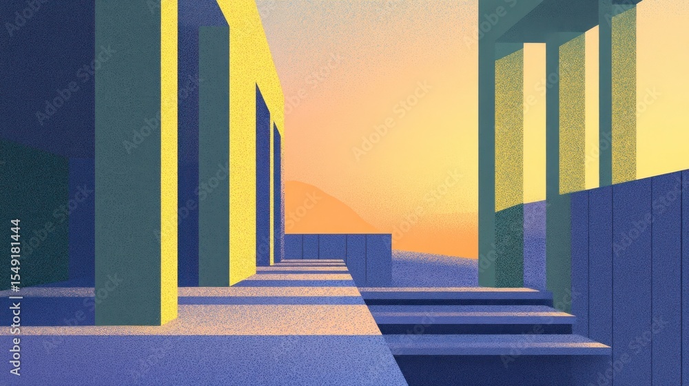 Poster random background architecture art illustration.