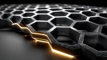 Ethereal Glowing Hexagonal Grid Pattern