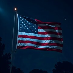 Patriotic American Flag Waving in wind, 4th July Wallpapers, independence day
