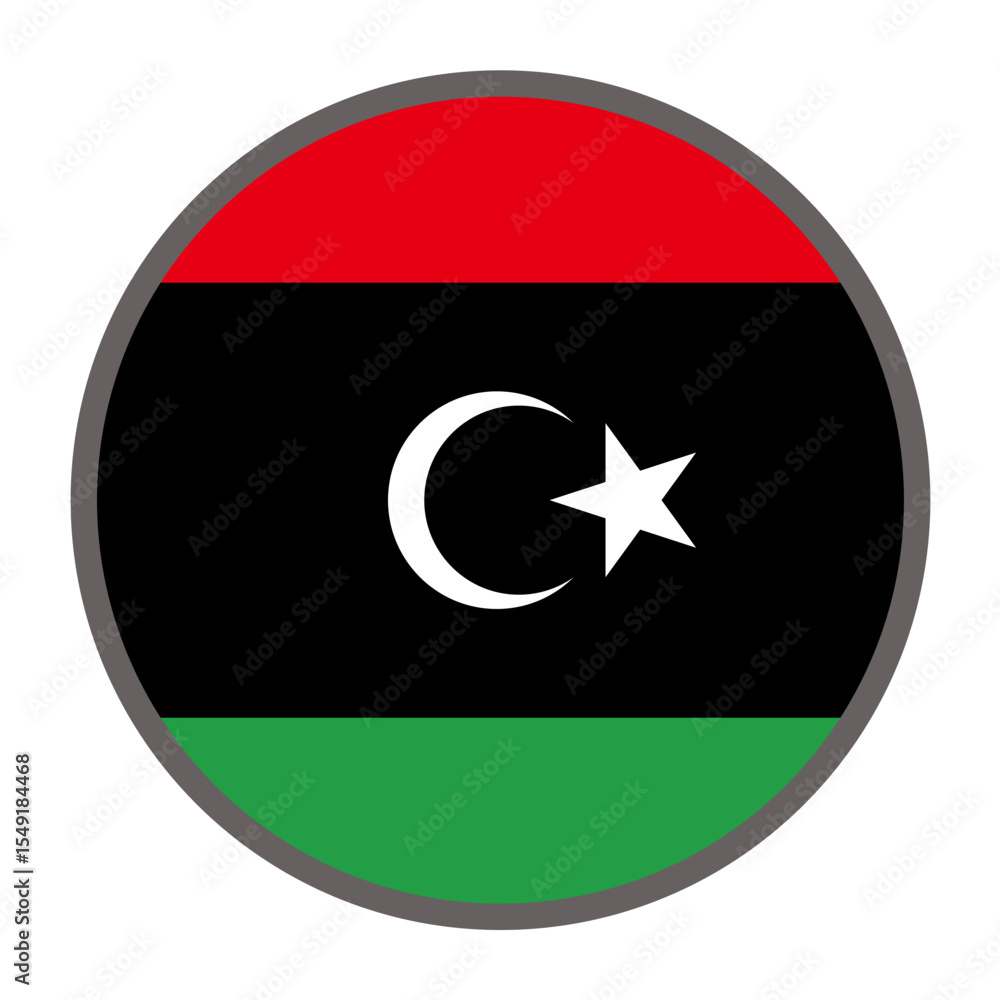 Poster round flag of libya country on white background vector vector round flag