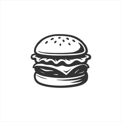 Simple Hamburger Vector Graphic: Classic Fast Food Icon