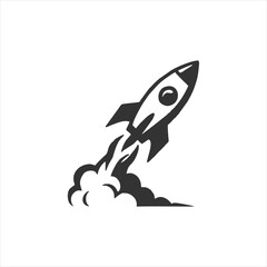 Rocket Launching Icon: Space Exploration  Innovation Concept