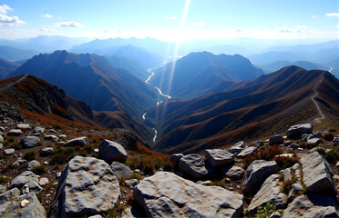 Scenery of High Mountains, Gorges and Rivers