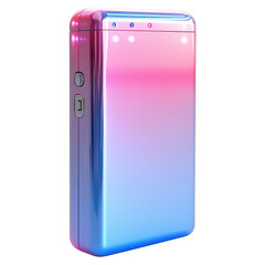 3D battery icon featuring gradient pastel colors isolated on transparent background
