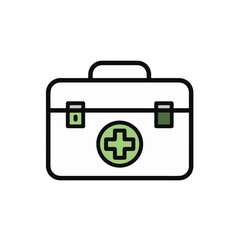 A first aid kit displayed prominently, essential for emergencies.