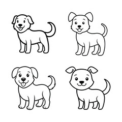 set of cartoon dogs