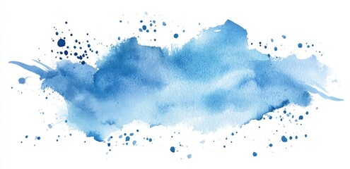 Abstract watercolor stain in shades of blue