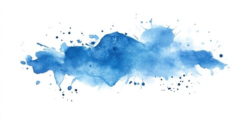 Obraz premium Abstract watercolor wash in shades of blue with splatter effects