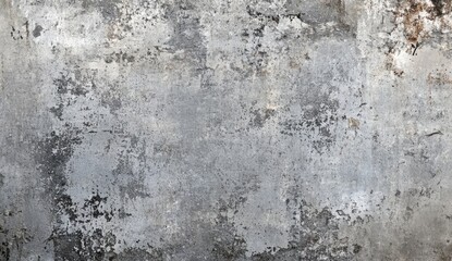 Obraz premium Weathered gray concrete wall texture. Rough, mottled surface with patches of darker gray and light gray. Visible signs of age and wear