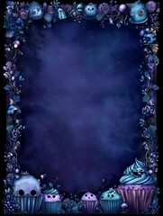 horror-themed wedding sign border, 6x8 aspect ratio, food-related borders with spooky elements,