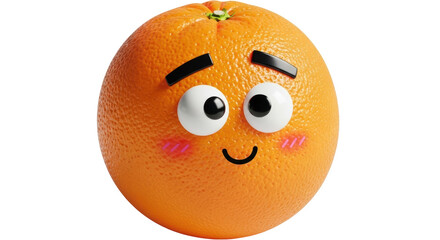 Isolated Happy Orange Cartoon Face