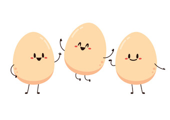 Egg character design. egg vector on white background.