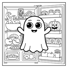 Ghost Moments Coloring Book for Kids and Adults.