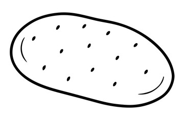 Potato vector silhouette illustration isolated on white background