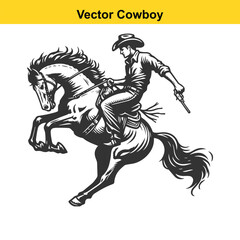 Fototapeta premium A Cowboy baking horse.