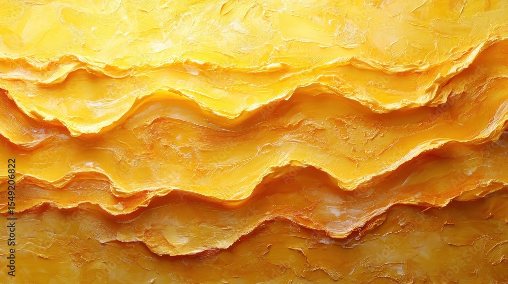 Poster an abstract artwork features vibrant yellow layers that flow and intersect, creating a sense of move