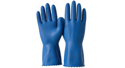 Isolated Blue Rubber Gloves