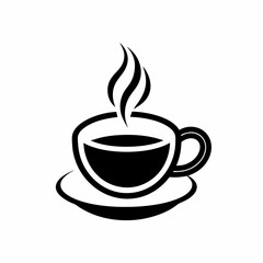 Obraz premium Coffee cup with steam isolated on white background