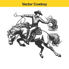 Obraz premium A Cowboy baking horse.