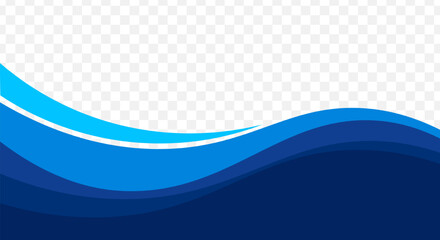 Abstract blue wavy style on a transparent blank banner background for business decoration, banners and cover design