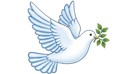 Isolated Flying White Dove Peace Symbol