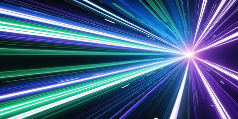 Obraz premium Colorful Abstract Motion with Blue, Green, and Purple Energy Lines