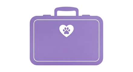 Isolated Lilac Pet Carrier with Paw Print