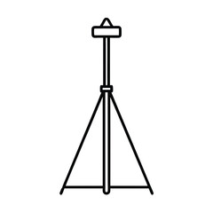 Tripod mounted temporary traffic signal for road control Vector illustration