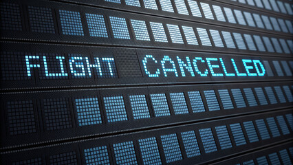 Obraz premium Flight disruption on airplane air traffic global aviation safety commercial airline war effect Flight disruption concept