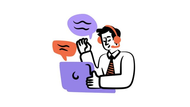 Chat Service Animation MP4 File