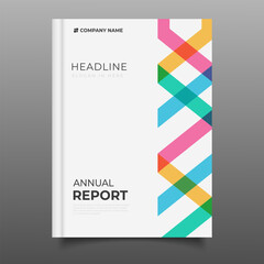 Fototapeta premium business colorful annual report cover template flyer geometric design