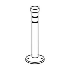 Retractable parking bollard displayed in lowered mode Vector illustration