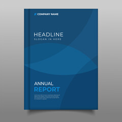 modern Business dark blue corporate annual report cover template flyer geometric design