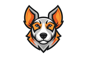 A strong black and white shows an intense dog head with sharp details