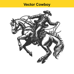 Obraz premium A Cowboy baking horse.