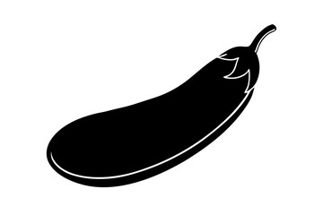 Eggplant vector silhouette illustration isolated on white background
