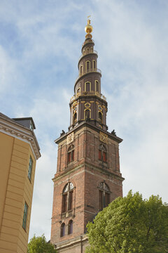 Tower of Vor Frelsers Kirke in Copenhagen, Denmark
