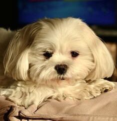 portrait of a white dog