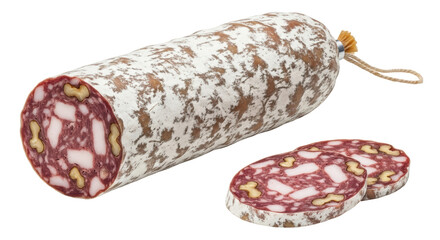 Isolated Salami with Walnuts