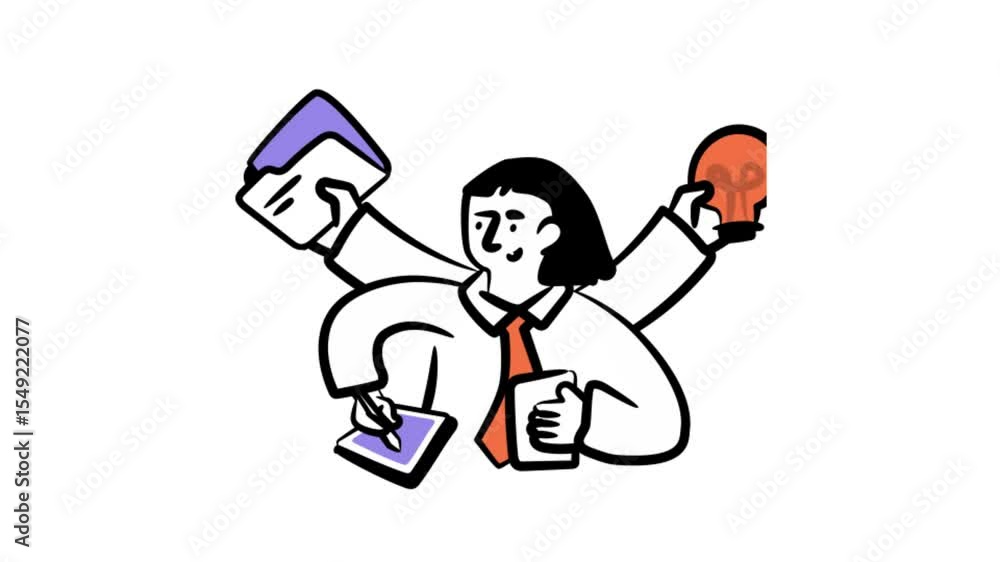 Poster multi tasking animation mp4 file