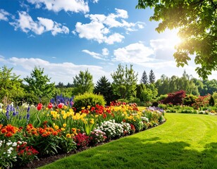 Naklejka premium garden with flowers