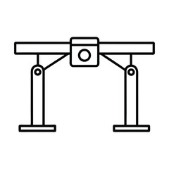Automated license plate recognition camera mounted on gantry Vector illustration