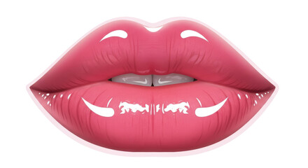 Obraz premium Isolated Glossy Pink Lips