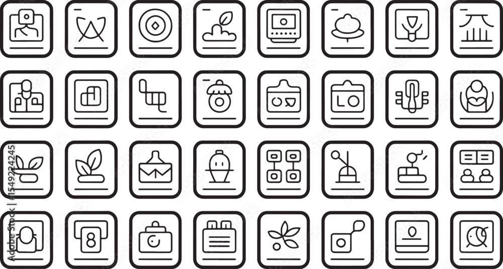Poster vector set of web and business communication icons for website design
